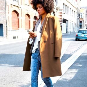 Classic wool camel coat. Promod Gisel. Size 6 EU 38.